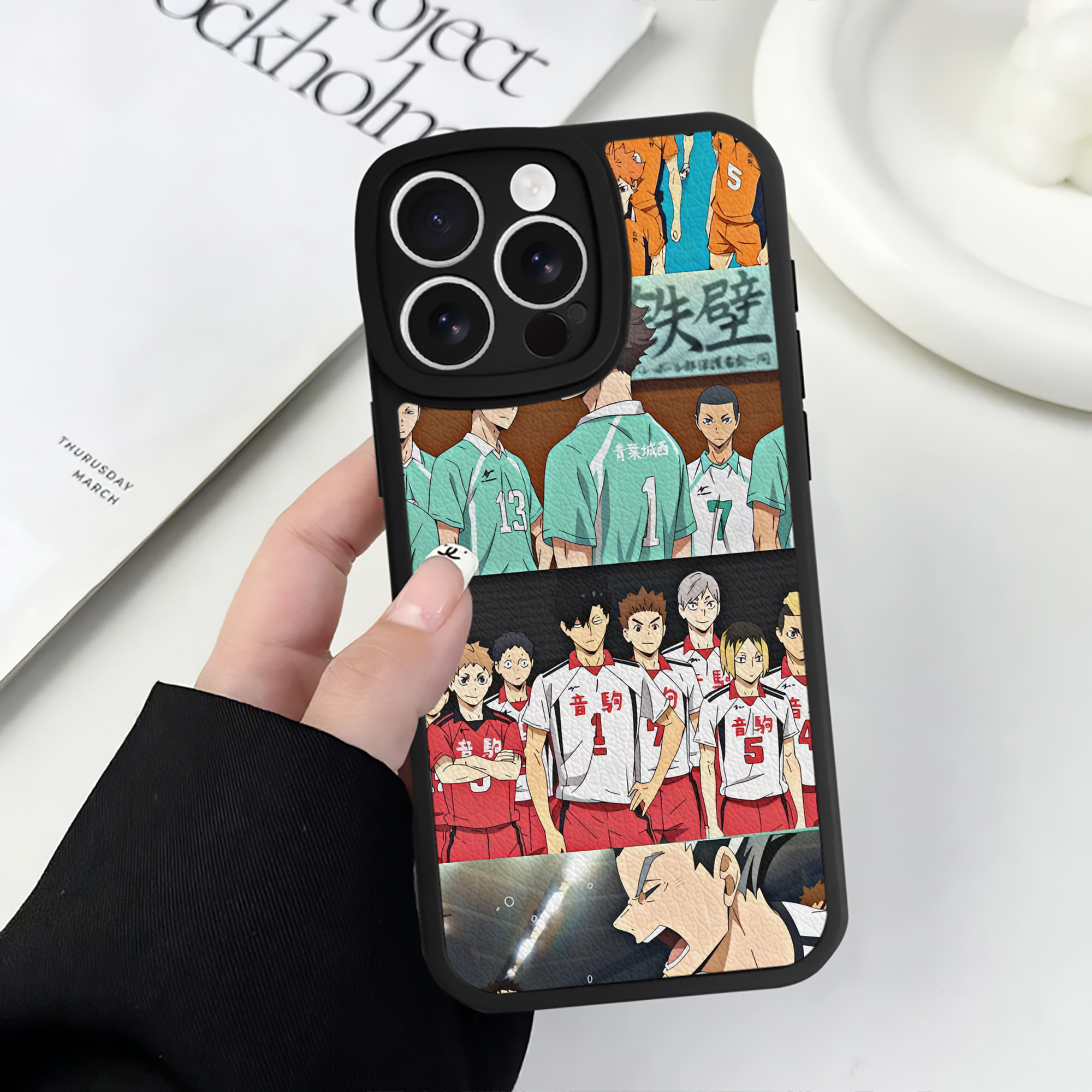 （画像用） ハイキュー!! Haikyu!! 【iPhone 16シリーズ対応】シリコンスマホケース（レザー調） 材質：シリコン